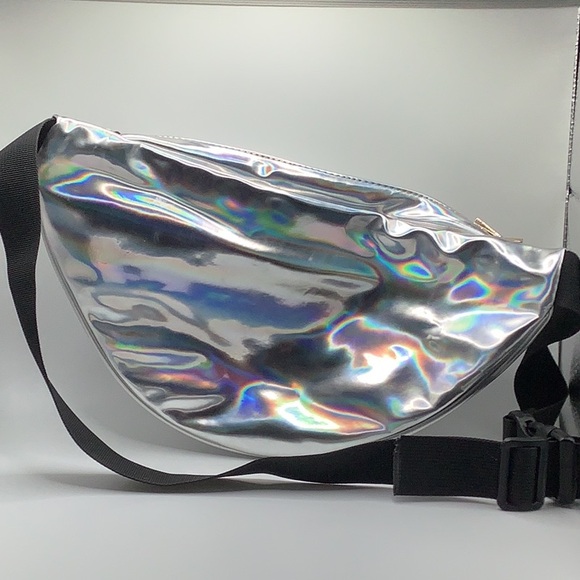 Silver rainbow large concert festival Fanny pack - Picture 3 of 5